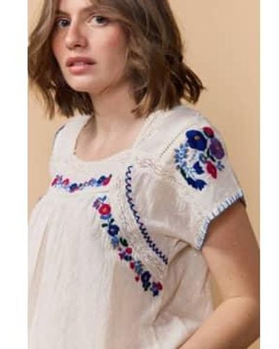 Louizon Atmosphere Embroidered Top Off - Bianco
