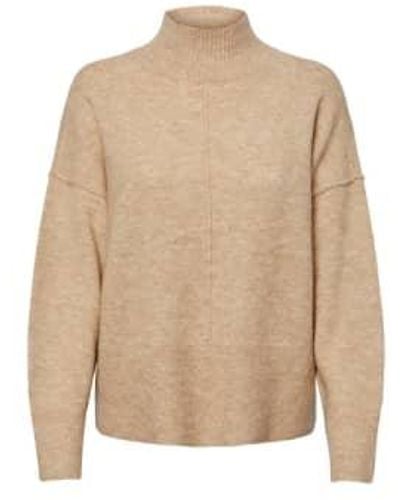 Y.A.S Yas Balis Round Knecked Sweater In Oat - Neutro