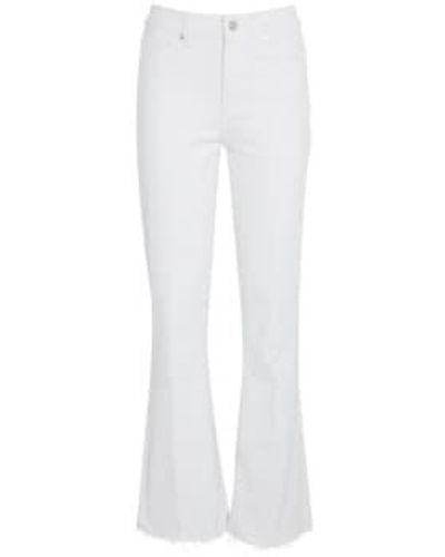 PAIGE Laurel Canyon High Rise Flared Jeans - Bianco