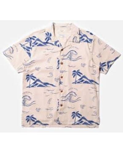 Nudie Jeans Arvid Waves Hawaii Shirt Ecru - Rose