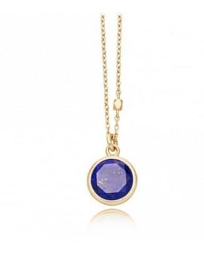 Astley Clarke Round Lapis Stilla Pendant Necklace / - Blue