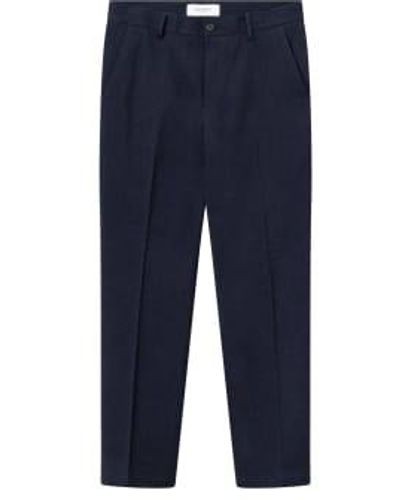 Les Deux Como Reg Wool Melange Suit Pants - Blu