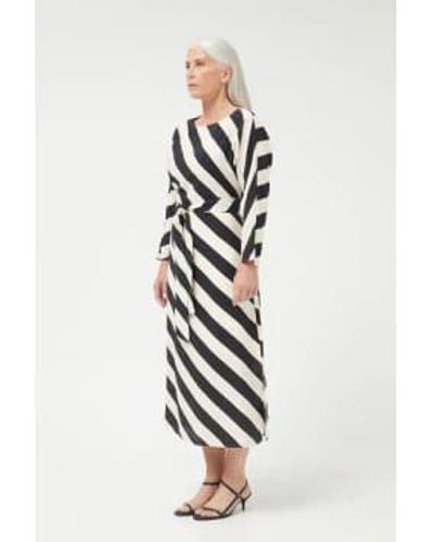Compañía Fantástica Cruela Striped Midi Dress Monochrome - Bianco