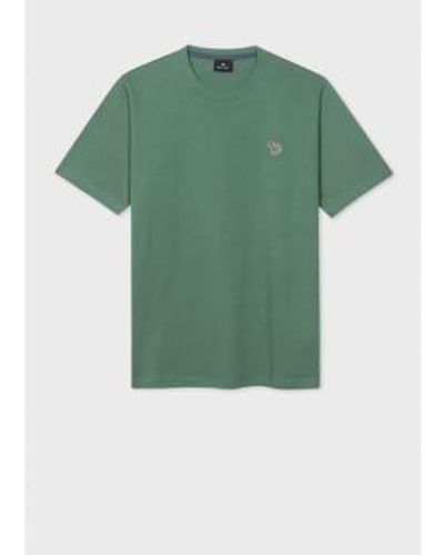 Paul Smith Zebra Regular Fit T Shirt Col 33C Emerald Size L - Verde