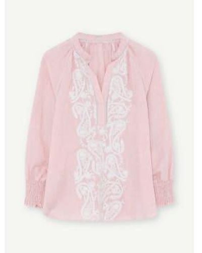 GUSTAV Annsofie Lace And Linen Blouse - Rosa
