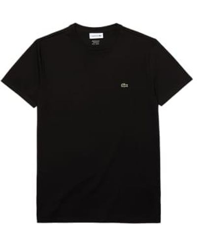 Lacoste Th 6709 t-shirt aus pimabaumwolle schwarz