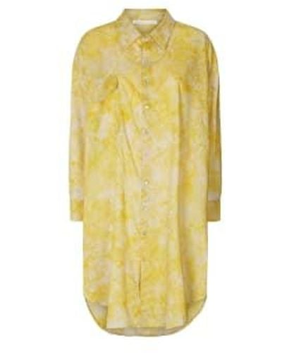 Rabens Saloner Nette Shirt Dress Cotton - Yellow