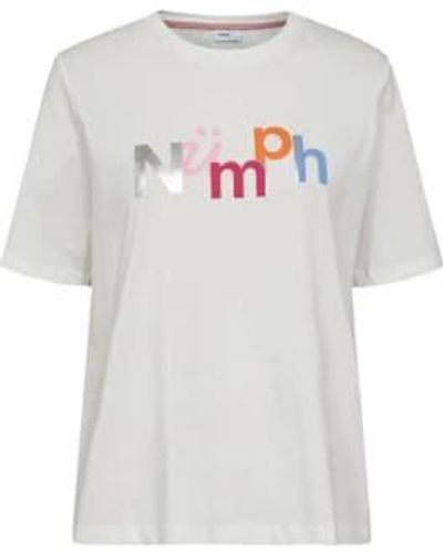 Numph Laia T Shirt In Bright - Bianco