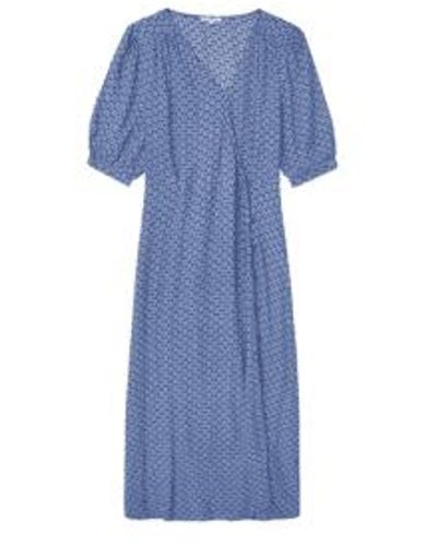 Yerse Virgo Printed Dress - Blue