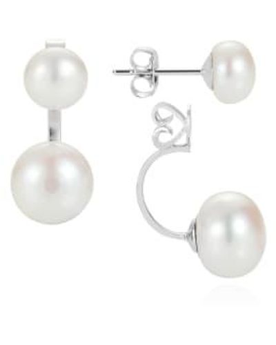 Claudia Bradby Duo Earrings Pearl / Silver - White
