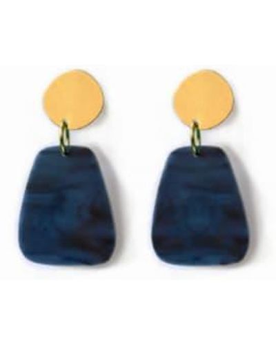 sept cinq Gold Lapis Amphora Earrings Gold - Blue