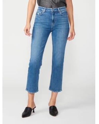 PAIGE Sarah Straight Ankle Jeans With Rural Distressed - Blu