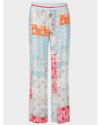 Marc Cain Welby Patterned Trousers Ws 81.58 W07 Col 238 - Blue