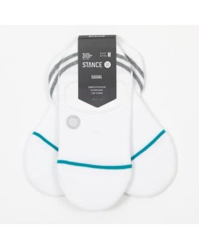 Stance 3 Pack No Show Trainer Socks In L - White