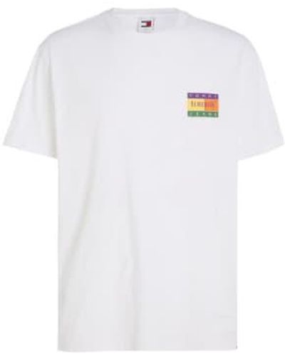 Tommy Hilfiger Jeans Regular Summer Flag T-shirt Large - White
