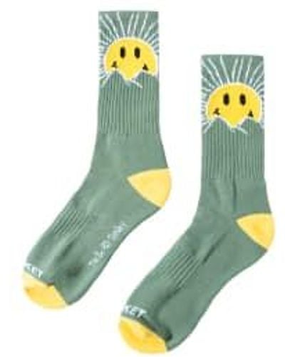 Market Smiley Sunrise Socks One Size - Green