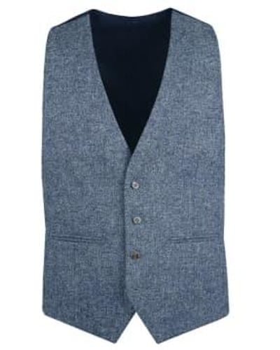 Torre Donegal Tweed Suit Waistcoat Light 38 - Blue