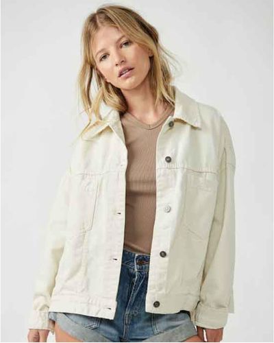 Oversized Swing Denim Jacket - Ecru main image 0