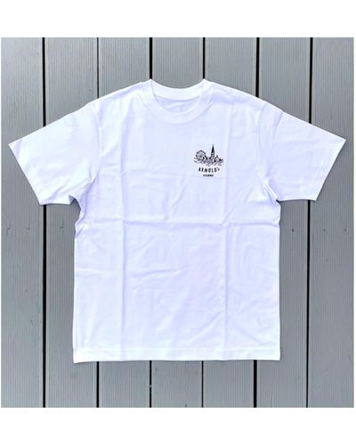 ARNOLD's Skyline T-shirt White Heavyweight - Blue