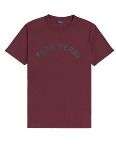 Fred Perry Arch Branded Tee Mahogany 1 - Viola