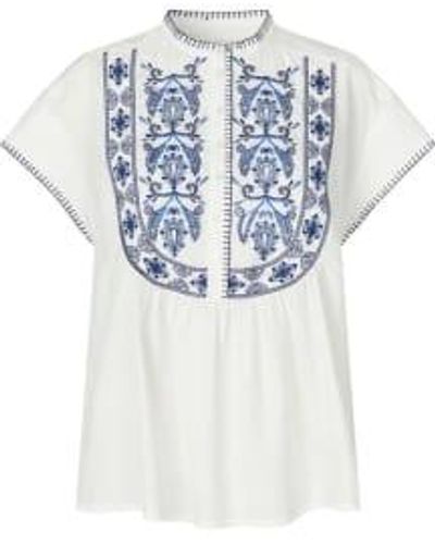 Lolly's Laundry Mollyll Embroidered Blouse S - Blue