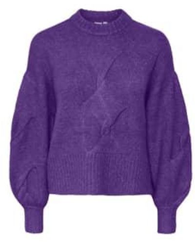 Y.A.S Yas Or Lexu Ls Knit Pullover Purple - Viola