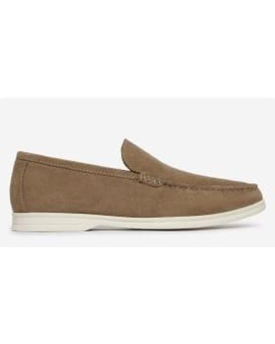 Oliver Sweeney Alicante Slip On Suede Loafer Size 8 Col Taupe - Bianco