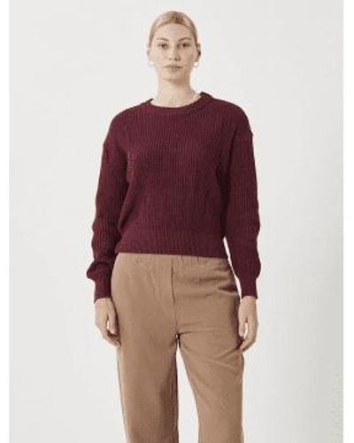Minimum Mikala Knit Sweater Burgundi Xs - Red