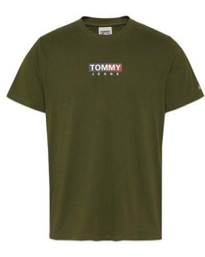Tommy Hilfiger Entry Print T Shirt Dark Olive - Verde