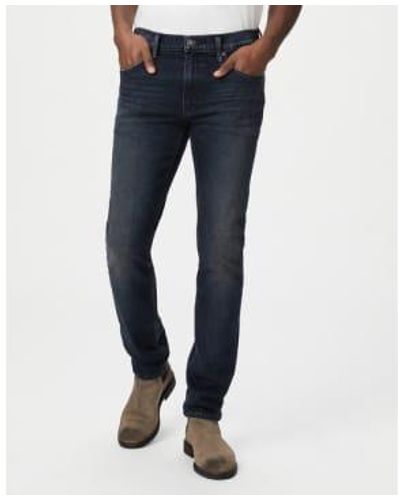 PAIGE Lennox Egan Dark Washed Denim Slim Fit Jeans - Blu