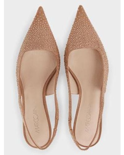 Marc Cain Soft Slingback Pumps With Crystals Wb Sd06 L22 Col 203 - Neutro