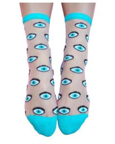 Coucou Suzette Bleu Eye Socks - Blue