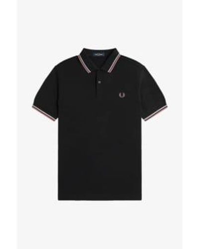 Fred Perry And Dusty Rose Pink M3600 Polo Shirt Large - Black