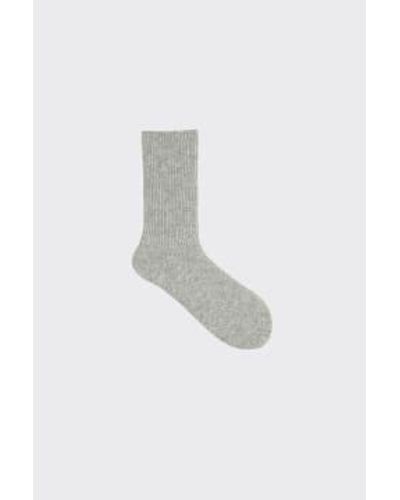 Tabio Premium Lambswool Ribbed Socks - Bianco