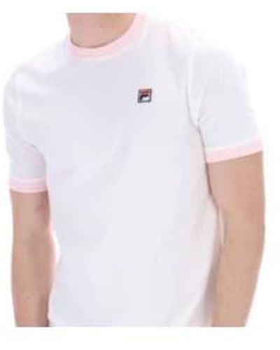Fila Marconi Essential Ringer T Shirt Marshmallow - Bianco