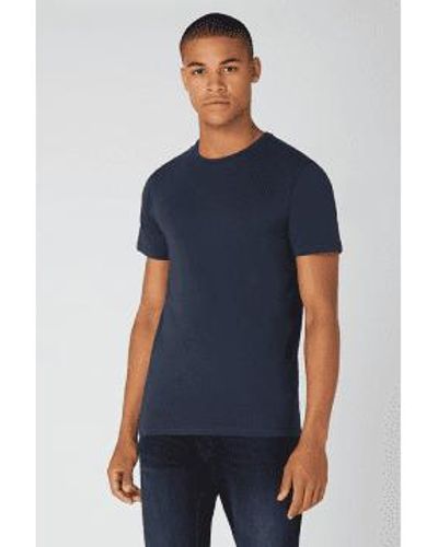Remus Uomo T-shirt stretch en coton fère la marine - Bleu