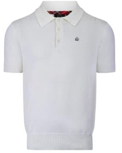 Merc London Archie Knitted Polo - Blu