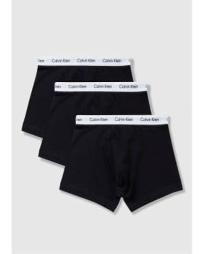 Calvin Klein S Underwear 3 Pack Logo Trunks - Black