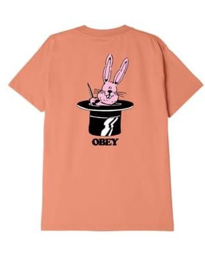 Obey Disappear T Shirt Citrus - Rosa