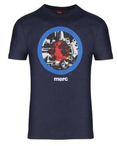 Merc London Granville Print T Shirt - Blu