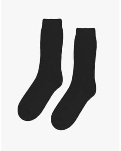 COLORFUL STANDARD Merino Blend Sock Deep Black / Os