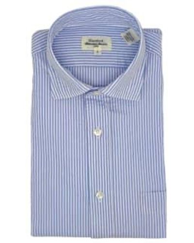 Hartford Paul Stripes Shirt Man/white - Blue