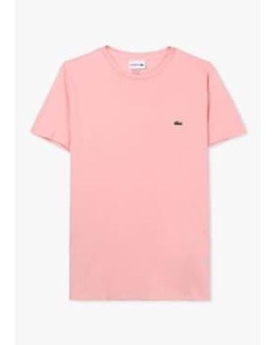 Lacoste T-shirt en coton pima en rose