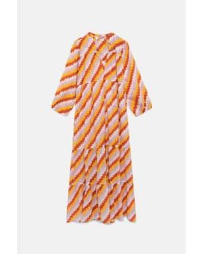 Compañía Fantástica Afrik Geometrisches langes Kleid - Orange