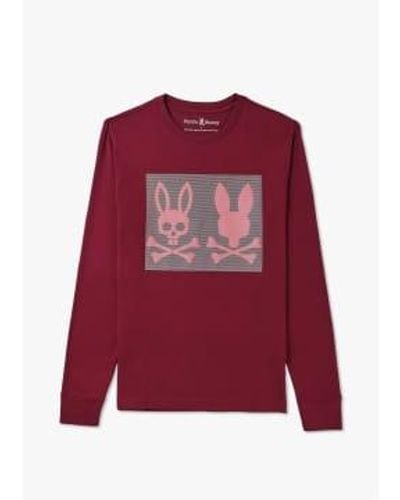 Psycho Bunny Mens Chicago Long Sleeve Hd Dotted In Crimson - Rosso