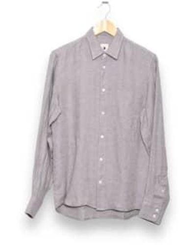 Delikatessen Feel Good Shirt D715/it60 Structured Linen Lilac S - Grey