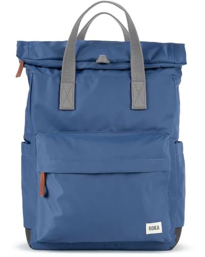 Roka Canfield B Rucksack aus nachhaltigem Nylon, mittelgroß, Burnt Blue - Blau