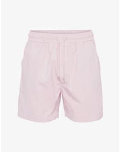 COLORFUL STANDARD Shorts clásicos de sarga orgánica rosa desteñido