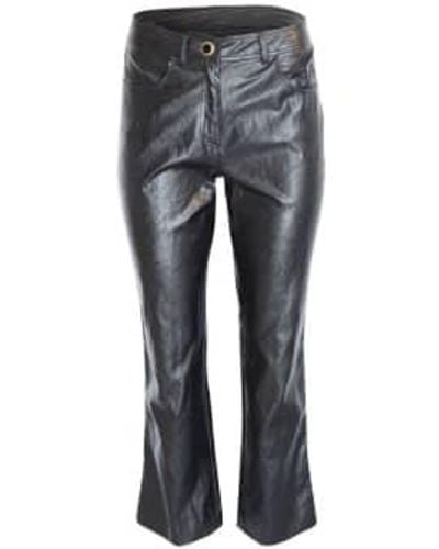 Marella Faux Leather Trousers - Grigio