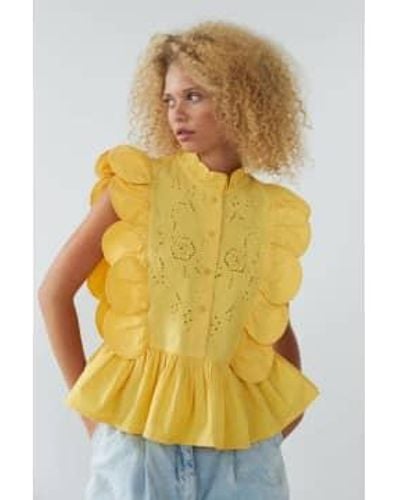 Stella Nova Embroidery Anglaise Sweet Top - Yellow